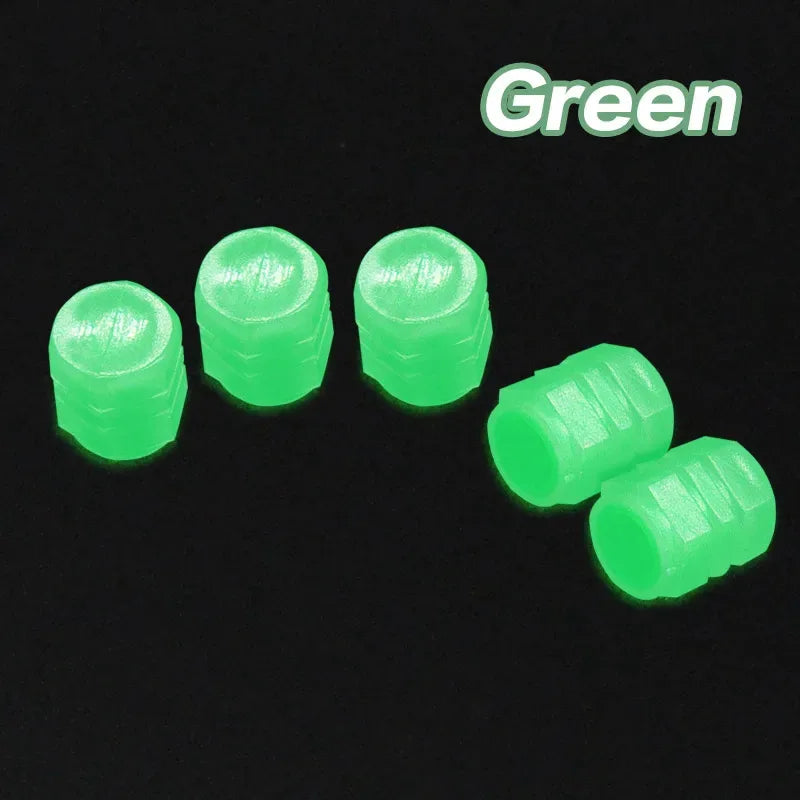 Glow-in-the-Dark Tire Valve Caps – Bike & Motorcycle | 4–20pcs