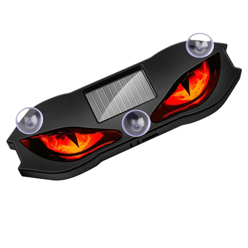 Universal Solar Powered Demon Eye Warning Light Dynamic Flashing Car Safety Signal Lamp Rear Windshield Decoration Light Zpaxo Red