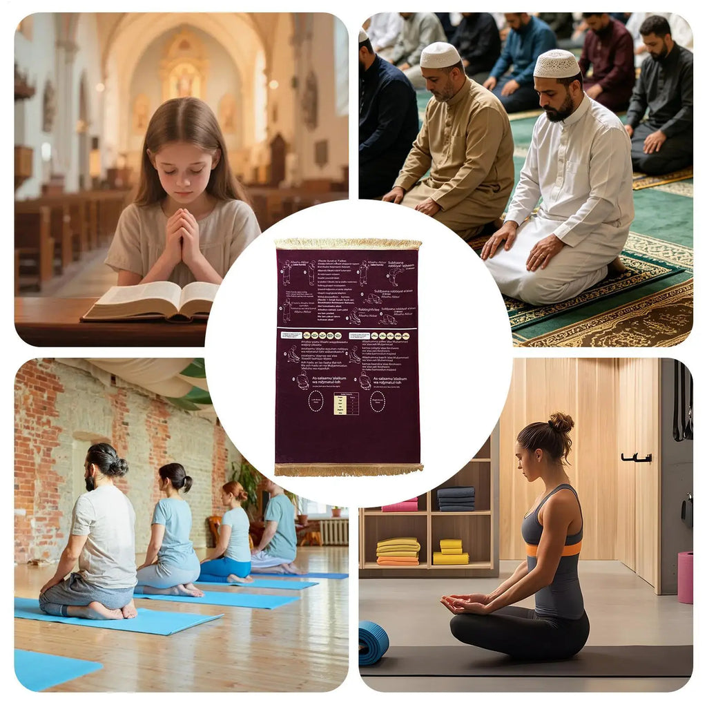 Prayer Mat 50x90cm Bilingual Guided Educational Rug Soft Step