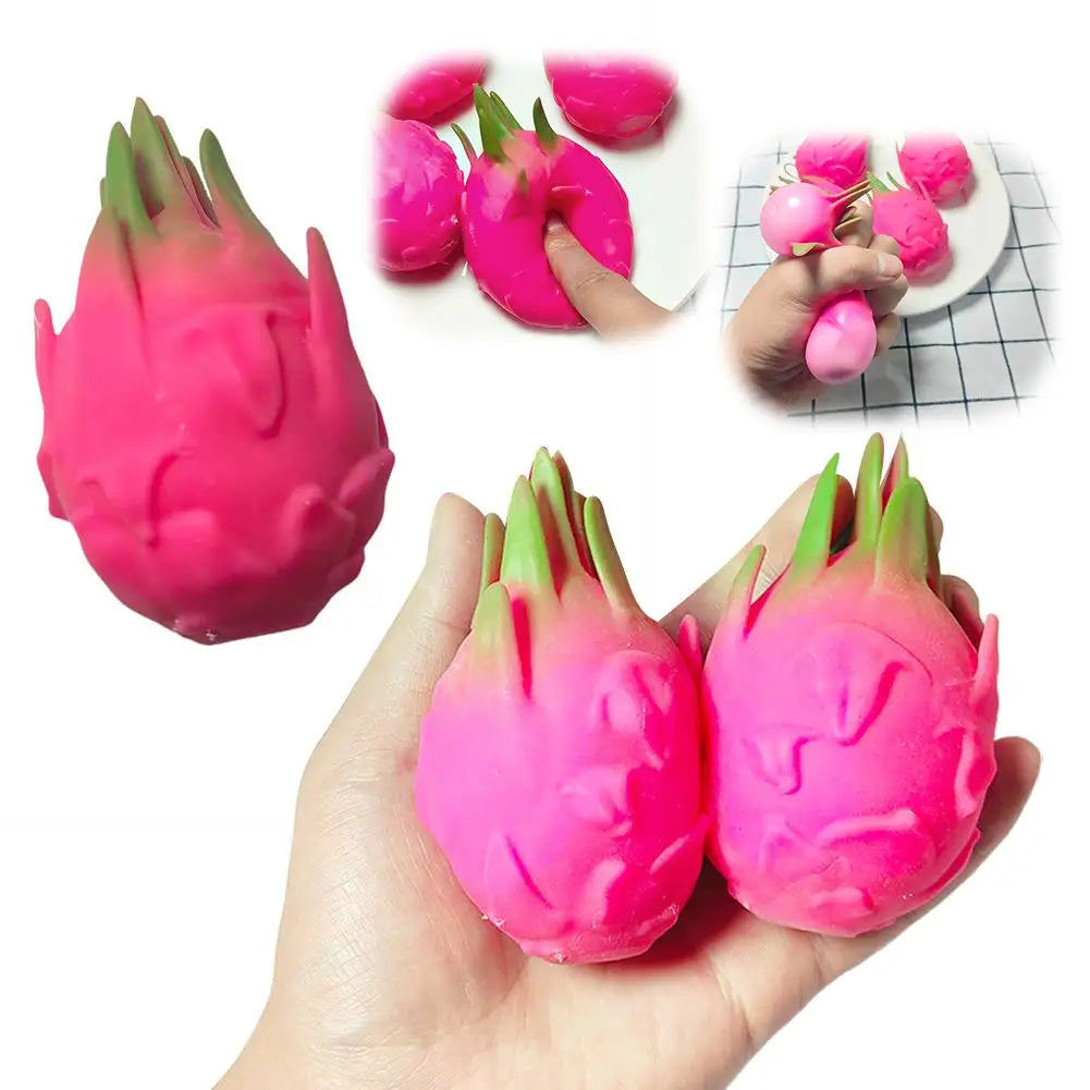 1/2PCS Funny Decompression Vent Dragon Fruit Squeeze Ball Gift Squishy Squeeze Stress Reliever Fidget Sensory Toy Simulation Fru Zpaxo 2pcs