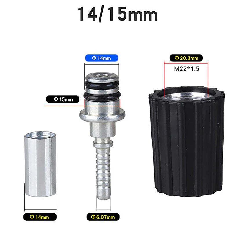 Pressure Washer Hose Insert Fittings D14 D15mm Ring Nut M22 Car Water Zpaxo 3