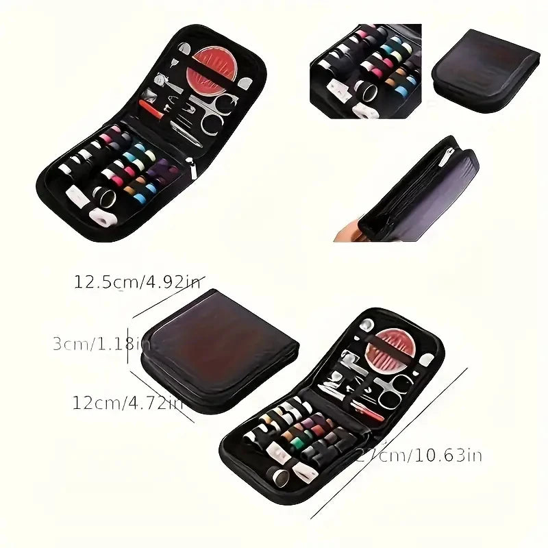 Compact Travel Sewing Kit with Colorful Canvas Case | All-Season Quick Repair & Daily Use Essentials Zpaxo