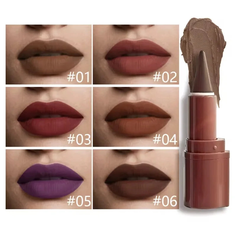 Tapered Gradient Lip Liner Matte Black Brown Velvet Lipstick Zpaxo