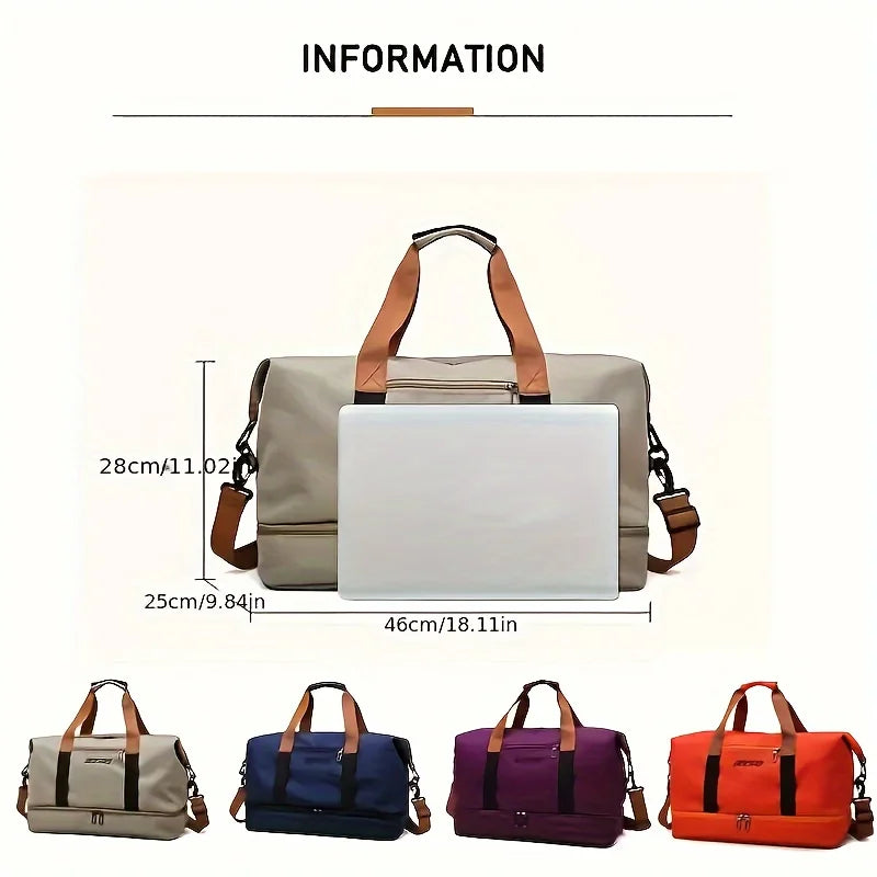Large Capacity Wet Dry Travel Bag Lightweight Duffle Women Weekend
