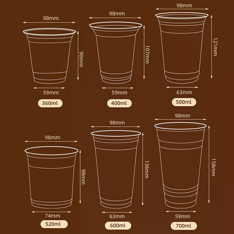 Clear Plastic Cup Strawless Lids Disposable Cups Iced Coffee Juice Zpaxo