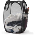 1pc Modern Design Handled Laundry Basket - Large Capacity Collapsible Storage Bin, Suitable for Living Room,Bathroom, Bedroom Zpaxo black