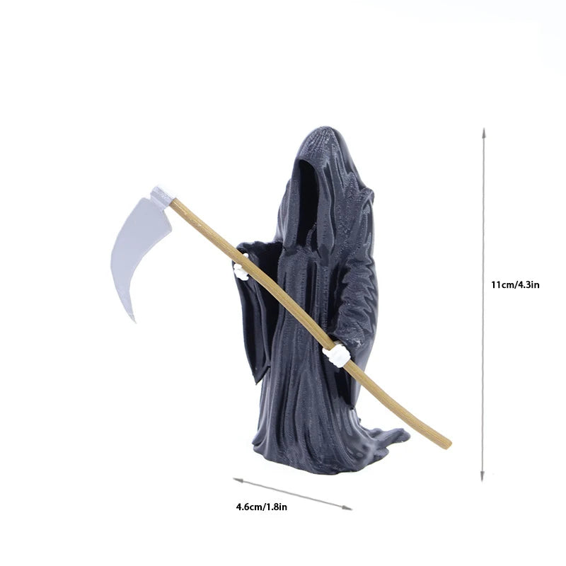 1Pcs Black Grim Reaper Statue Mini Devil Figurine Dollhouse Halloween Thrilling Robe Nightcrawler Ornament Micro Landscape Decor Zpaxo A2