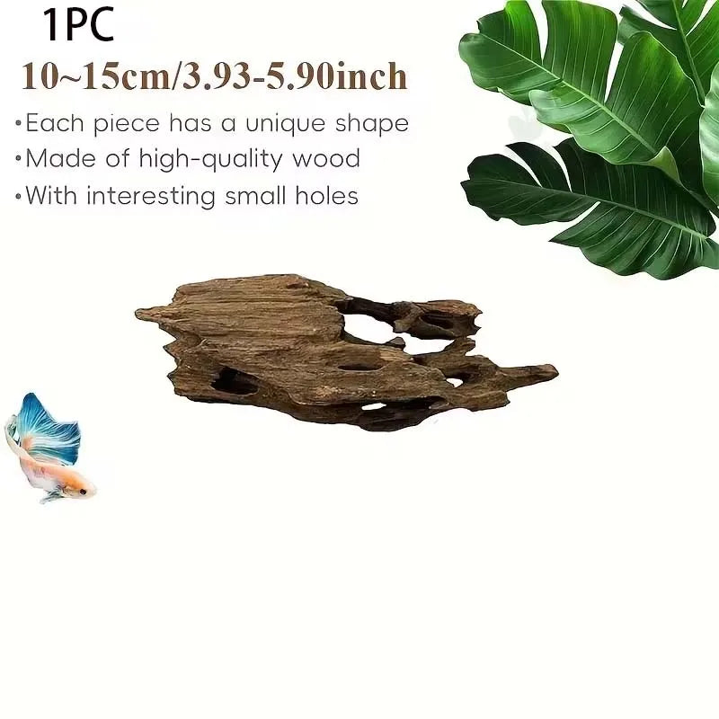 Natural Driftwood Aquarium Decoration – Porous Fish Tank Wood Aquarium Driftwood Zpaxo 10-15CM 1PC
