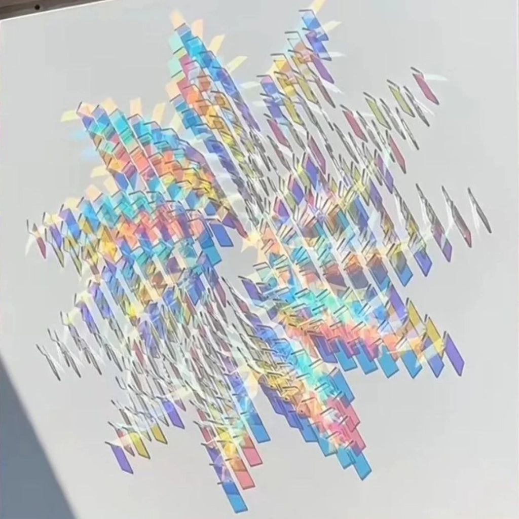 50 Rainbow Holographic Acrylic Squares Colored Boards Panels