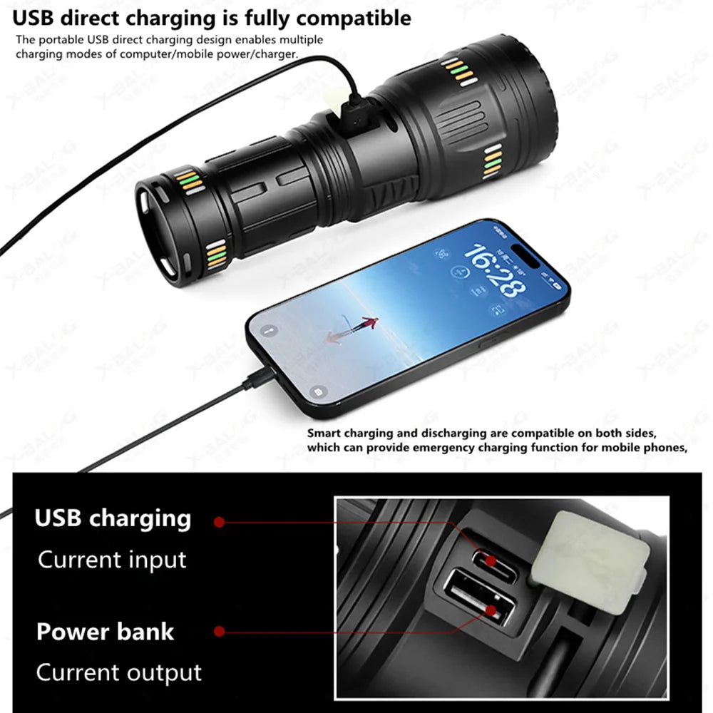 KDULIT GT61 Tactical LED Flashlight – 20000LM Zoomable Torch Tactical Flashlight Zpaxo