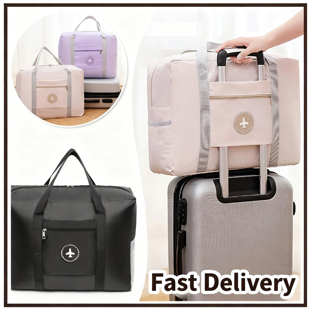 1pc Oxford Foldable Luggage Bag round Label Travel Bag Carry-On Suitcase Moving Packing Bag Storage Bag for Airplane Trips Zpaxo