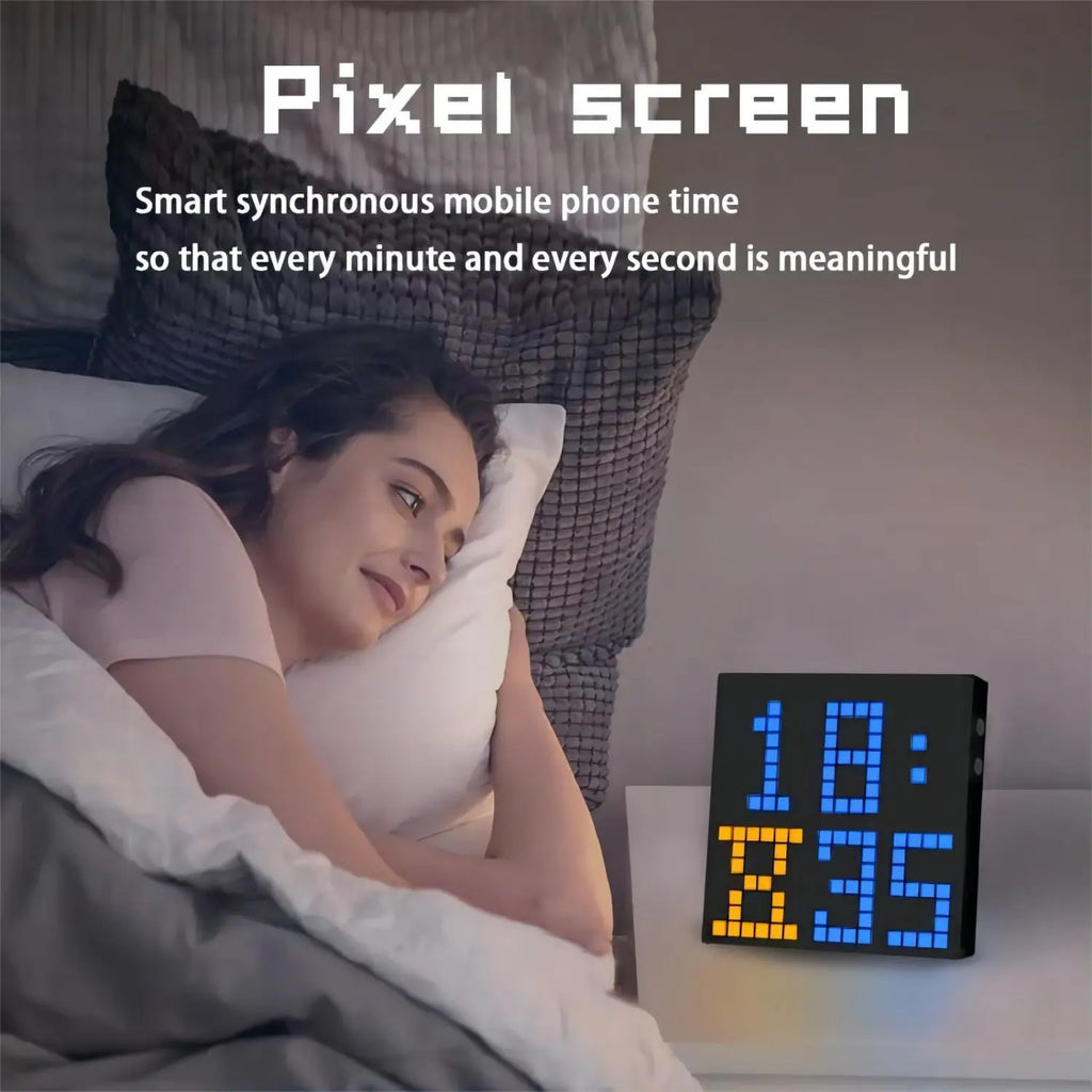 LED Pixel Display Panel Night Light Bluetooth APP Control Photo Frame Animation Display Beside Decoration Light For Room Decor Zpaxo