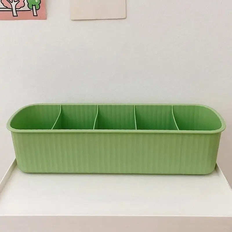 5 Grid Multifunctional Storage Box Durable Large-capacity Desktop Zpaxo Green