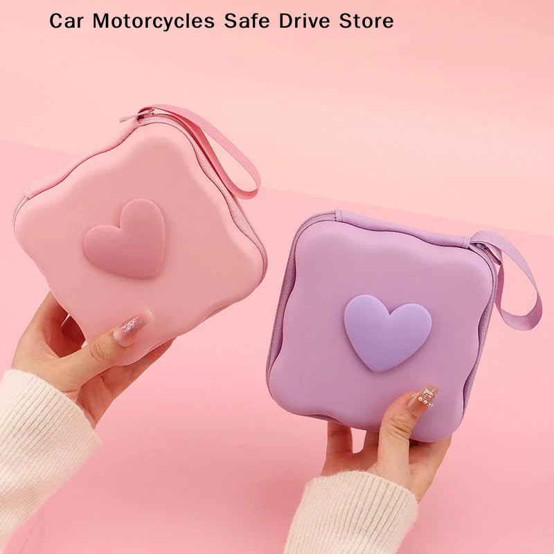 CMPortable Cable Protector Storage Bag Lovely Heart Knot Travel Cute