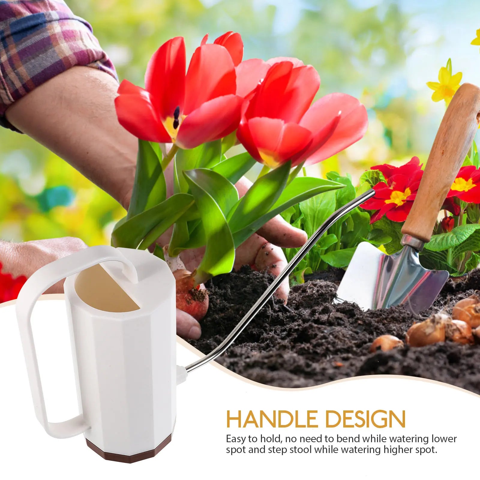 1200Ml S Shape Watering Can Premium Solid Construction Scratch Corrosion Resistant Large Opening Geometric Base Indoor Zpaxo