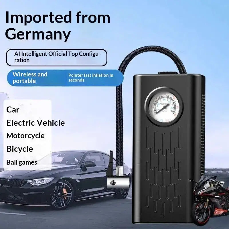 Cordless Portable Tire Inflator – Air Pump & Pressure Gauge