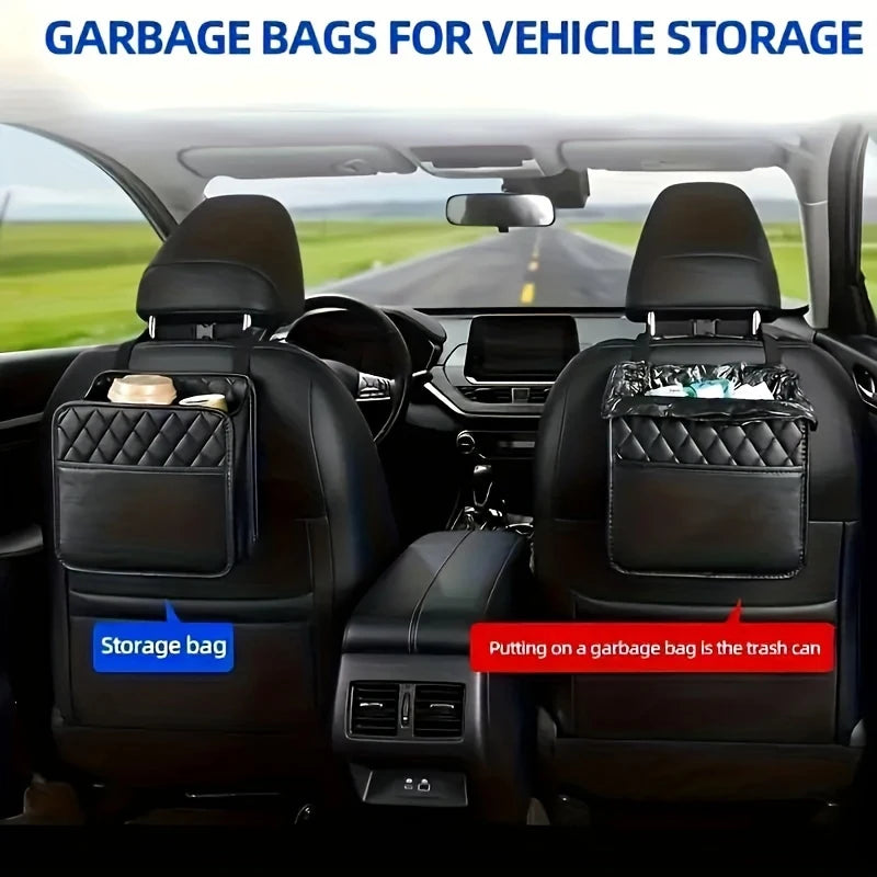 Car Seat Back Organizer – Leather Backseat Storage Bag