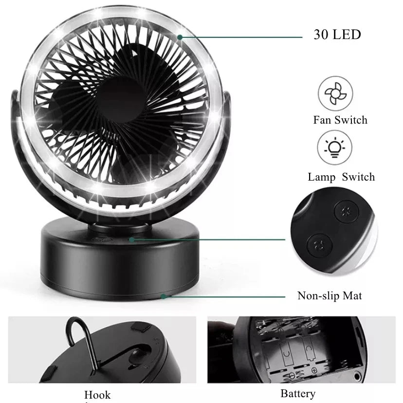 Portable Rechargeable Led Camping Lights Outdoor Fan Lighting USB Zpaxo