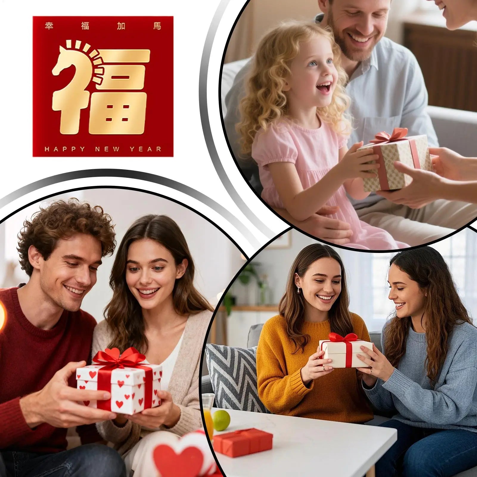 Chinese Year Red Envelopes Horse Blessing Money Packet 2026 Gold