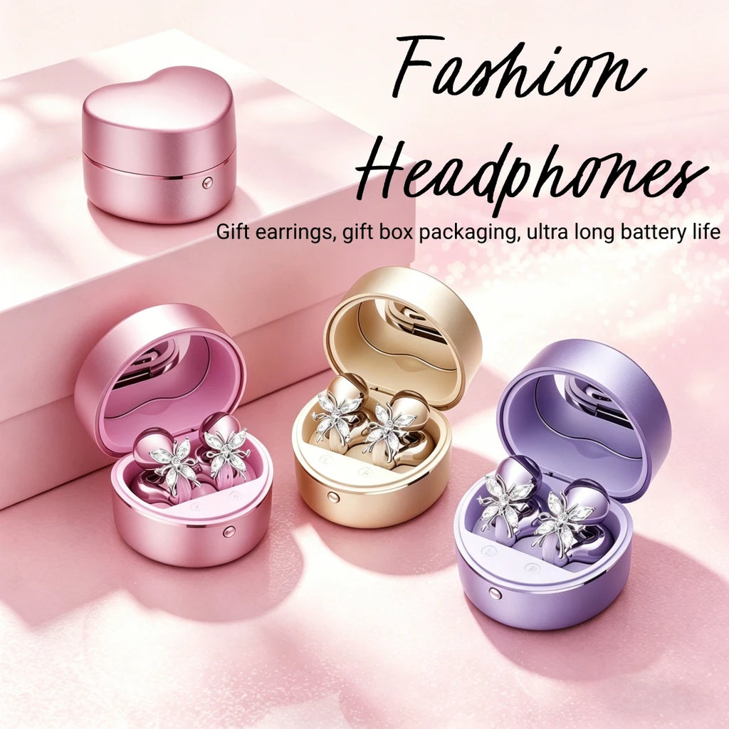 Clip-on Open Ear Earbuds Detachable Butterfly Earrings Wireless