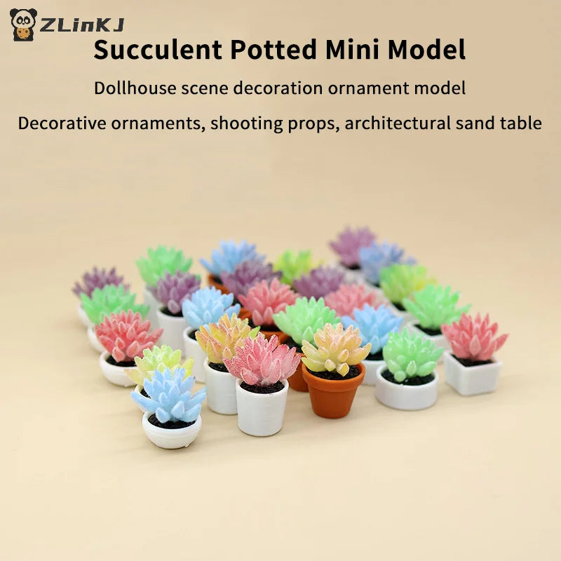 ▶5Pcs Simulation Mini Potted Plants Model Dollhouse Bonsai Decoratio Dollhouse Micro Landscape Garden Desktop Ornament Zpaxo
