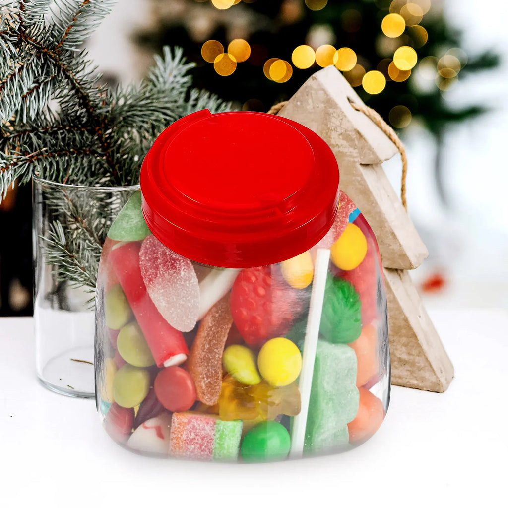 Clear Plastic Candy Jar Transparent Storage Bottle Large Wide Mouth Candy Container Cookie Jar Kitchen Countertop Storage