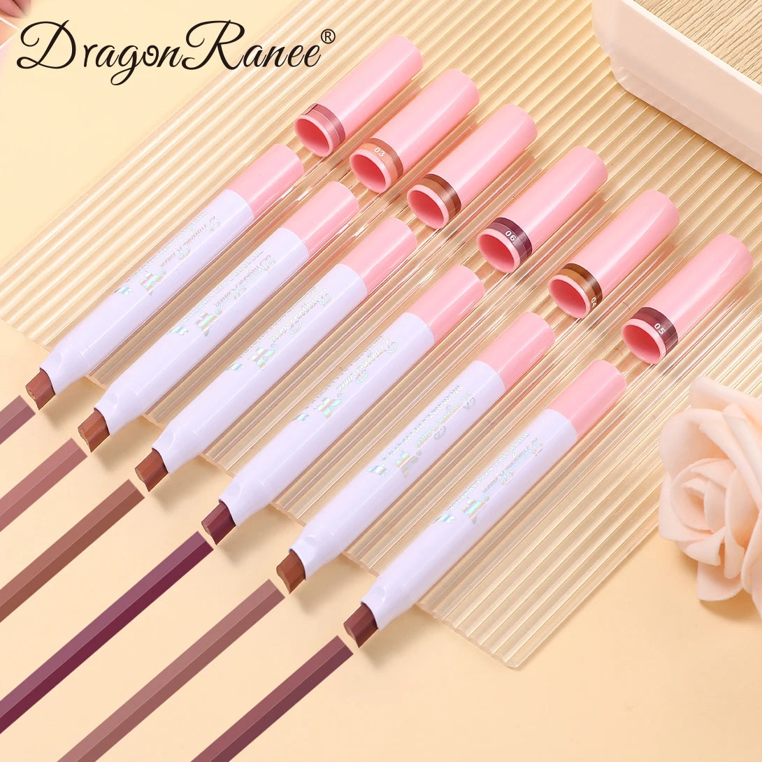 Two-Color Lipstick Pen, Matte Finish, Long-Lasting Effect, Two-Color, Fine Texture, Waterproof, Non-Fading Lip Gloss, Natural and Easy-To-Apply Lipstick Zpaxo