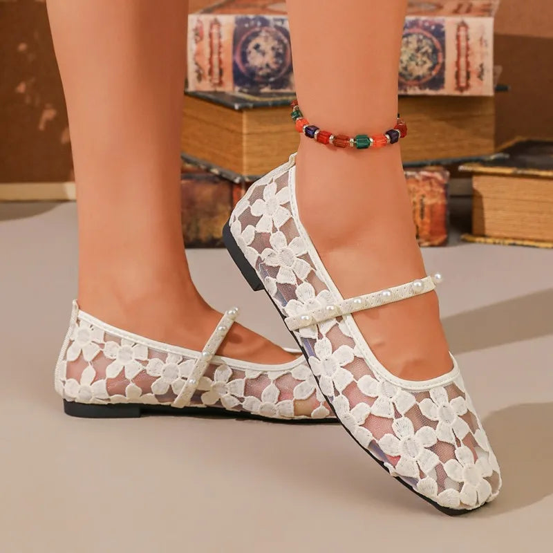 Embroidery Women's Spring Autumn Breathable Lightweight Single Shoes Zpaxo