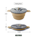2.5L Silicone Folding Pot Portable Coffee Tea Cooking Pot Outdoor Picnic Camping Cookware Stirfry Heat-Resistant Kitchen cooker Zpaxo Khaki-1PCS