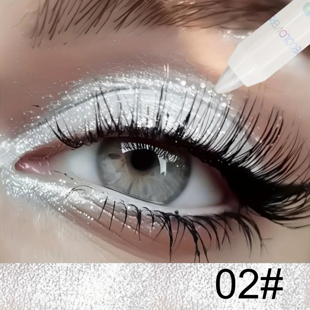 1PC Waterproof Glitter Eyeshadow Helight Pen, Natural Look, Long Lasting Eyeshadow Pencil Highlighter Stick Eyes Makeup Tools Zpaxo 02