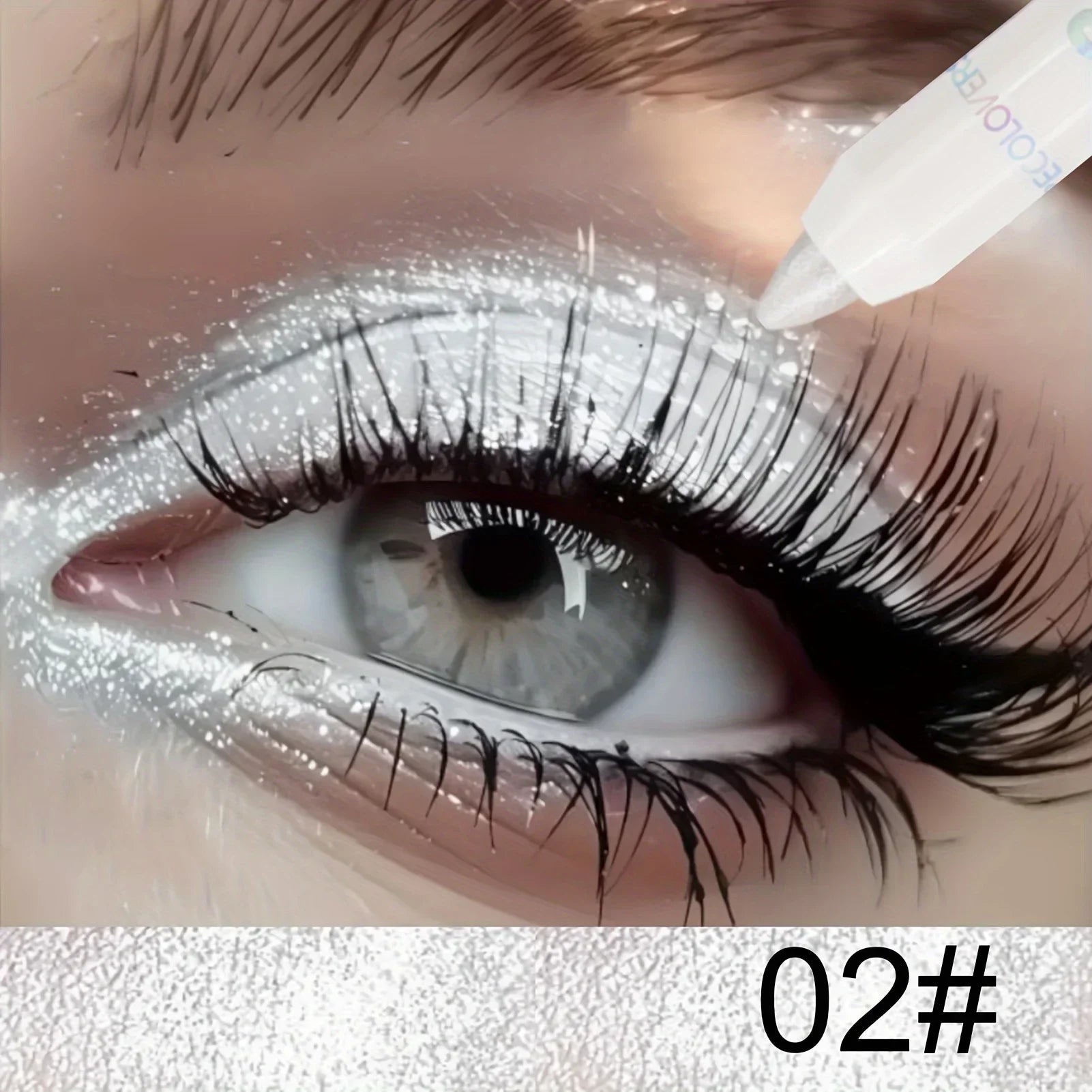 1PC Waterproof Glitter Eyeshadow Helight Pen, Natural Look, Long Lasting Eyeshadow Pencil Highlighter Stick Eyes Makeup Tools Zpaxo 02