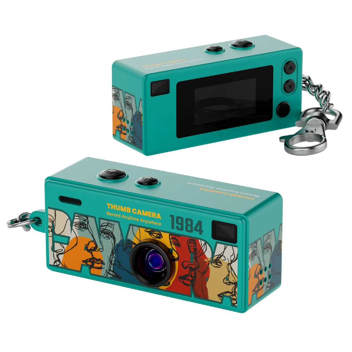 G6 Digital Camera 1080P Thumb Mini Keychain Camera Very Small Camcorder Video Recorder with Flash MultiColor Retro Style for Kid Zpaxo Green Camera Add 32G