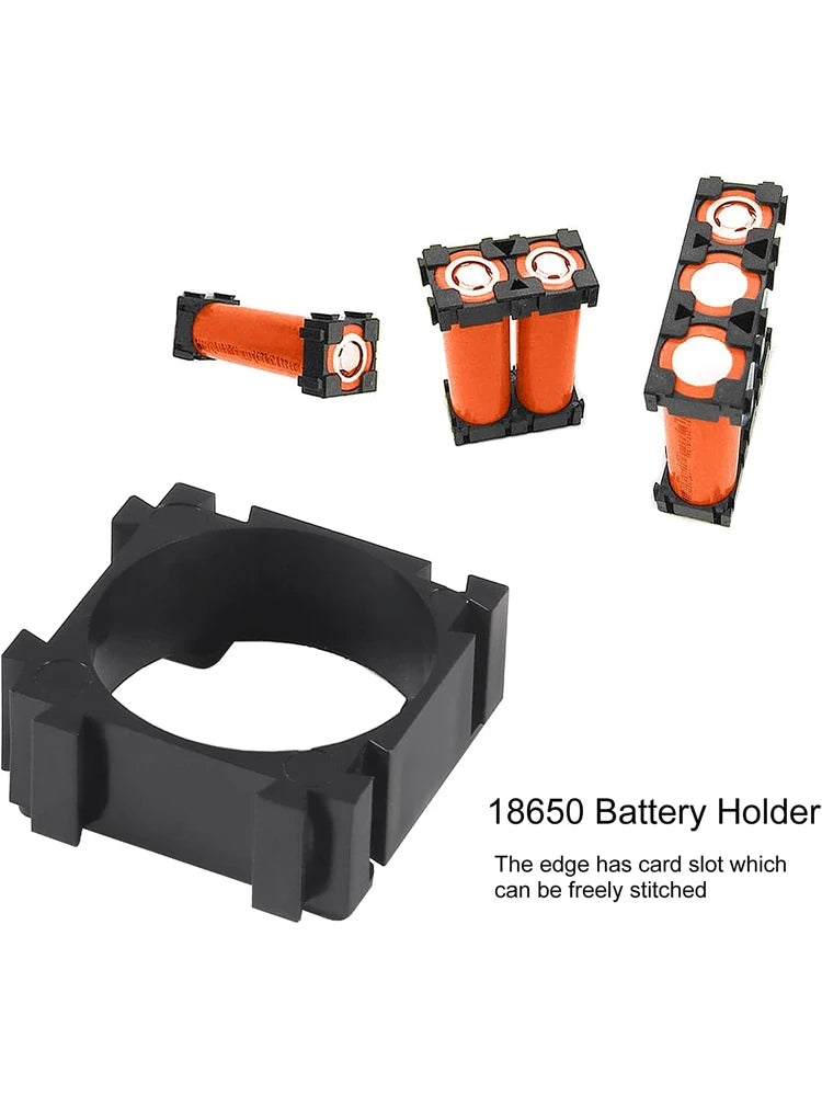 100pcs Battery Holder Safety Anti Vibration Stand Bracket Li-ion Cell Bracket For 18650 Battery Office Bedroom Storage Accessory Zpaxo