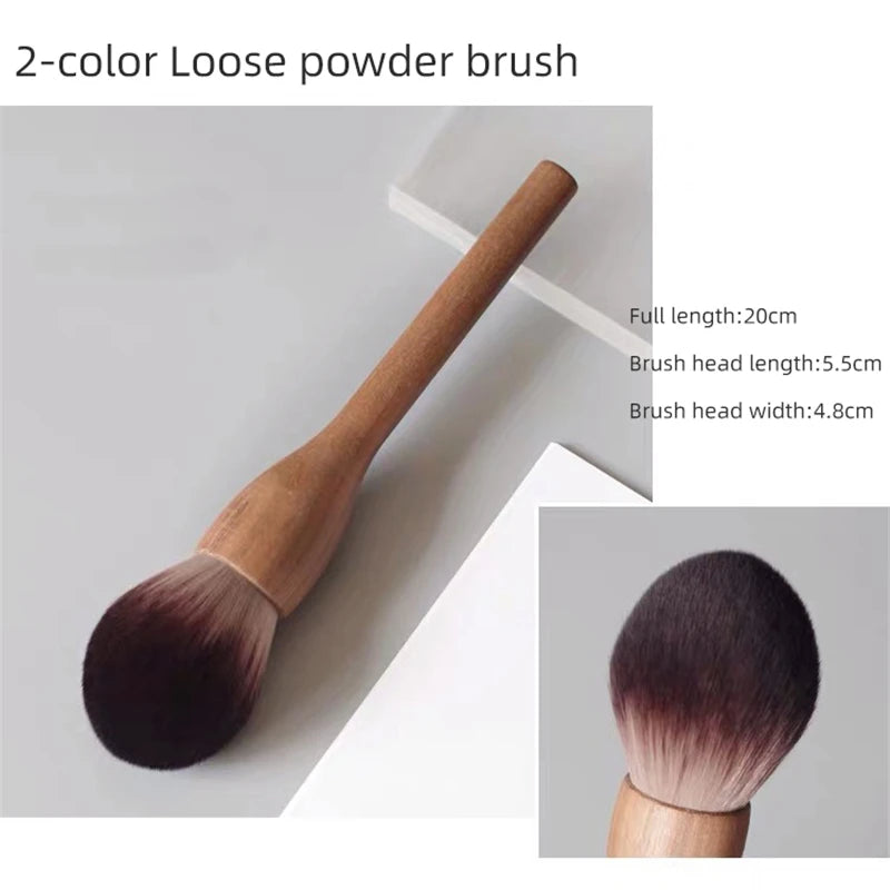1 European Vintage Wood Handle Makeup Brush Walnut Loose Powder Blush Zpaxo Dispersion paint 1