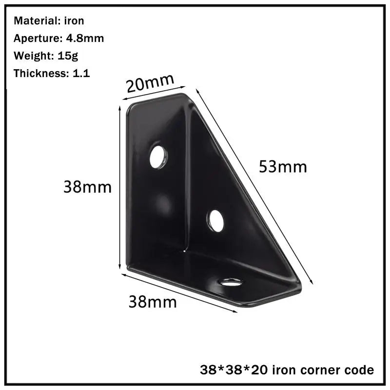 Right Triangle Corner Supports White Black Wooden Furniture Corner Connector Fasteners Suitable For Beds Cabinets Zpaxo BK1