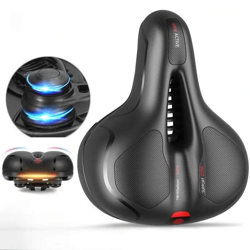 Bicycle Seat Cushion Thickened Soft Silicone Suspension Comfortable Breathable Mountain Bike Saddle Riding Equipment Accessories Zpaxo