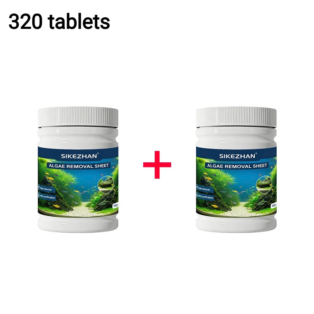 Fish Tank Cleaning Algae Tablets Tank Moss Odor Remover Water Purify Aquarium Algaecide Control Cleaning Algae Repellent Agent Zpaxo 320 tablets
