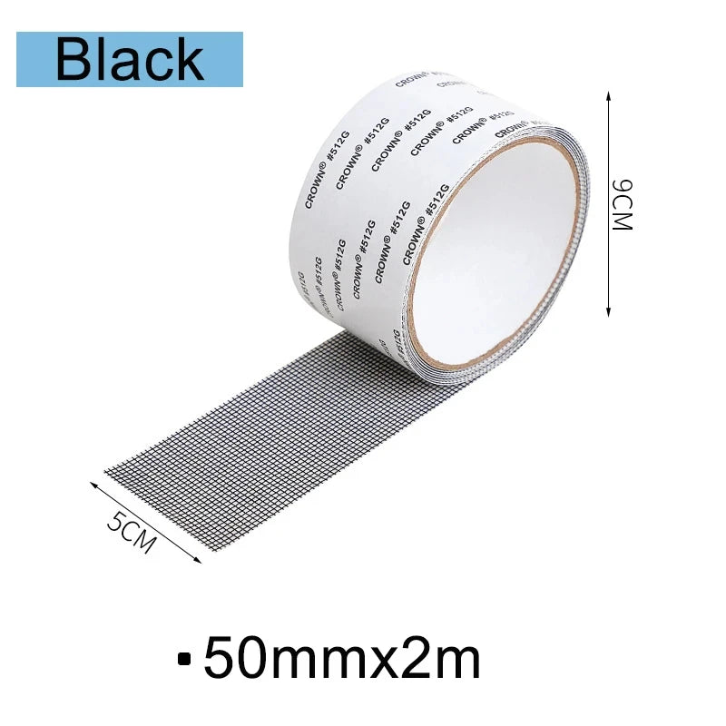 Window Screen Tape Anti-mosquito Screen Repair Subsidy Door Curtain Mosquito Net Hole Patch Repair Self-adhesive Screen Tape Zpaxo black