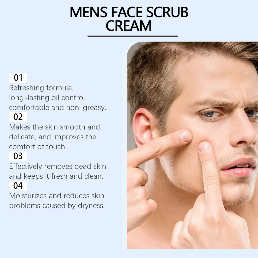 East Moon Men Face Oil Control Scrub Cream Remove Blackhead Grease Moisturize Nourish Soothing Skin Care Face Exfoliating Scrub Zpaxo