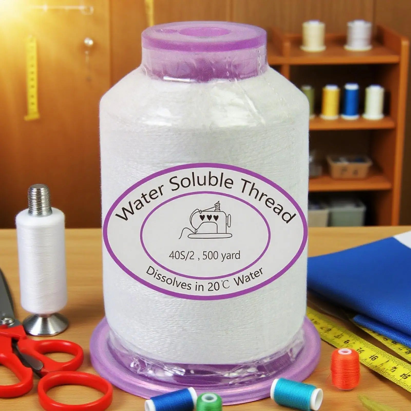 Sewing Machine Thread 1492 7ft Water Soluble Spool Dissolvable String