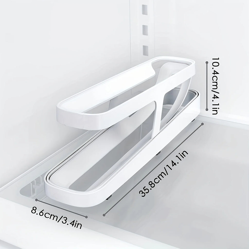 2-Pack Automatic Egg Roller Organizer – Fridge & Countertop Egg Roller Organizer Zpaxo WHITE