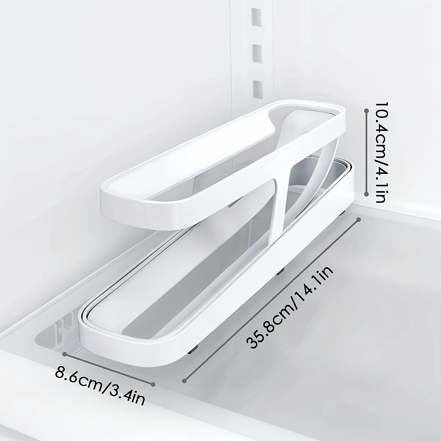 2-Pack Automatic Egg Roller Organizer – Fridge & Countertop Egg Roller Organizer Zpaxo WHITE