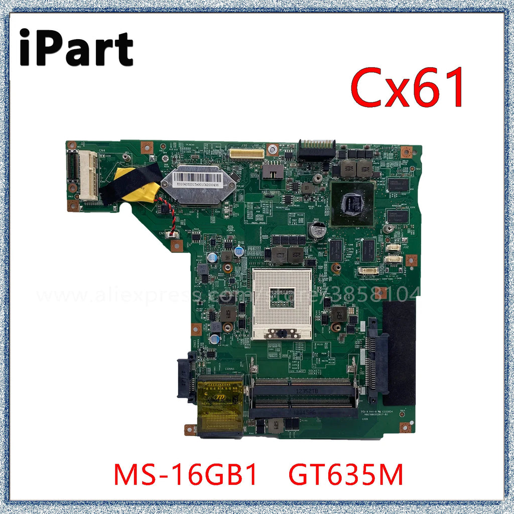 MSI Cx61 Series Laptop Motherboard MS-16GB1 GT635M GPU Mainboard