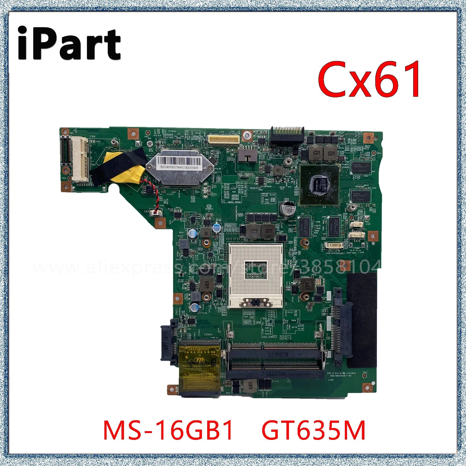 MSI Cx61 Series Laptop Motherboard MS-16GB1 GT635M GPU Mainboard