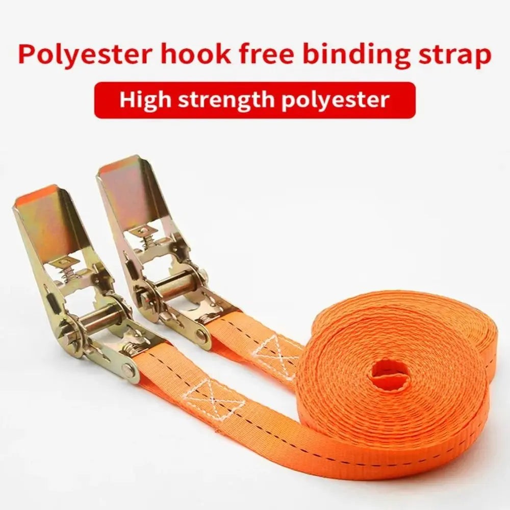Black Ratchet Tie Down Straps Rust Proof Durable Heavy-Duty Cargo Straps 25mm Width Polyester Material Ratchet Tightener Straps Zpaxo