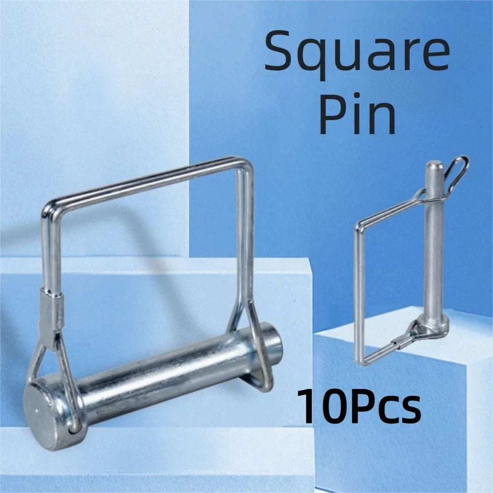 10Pcs Heavy Duty Square Locking Pin Square Shaft Spring Safety Square Shaft Locking Pin Multi-purpose Pull Ring Zpaxo