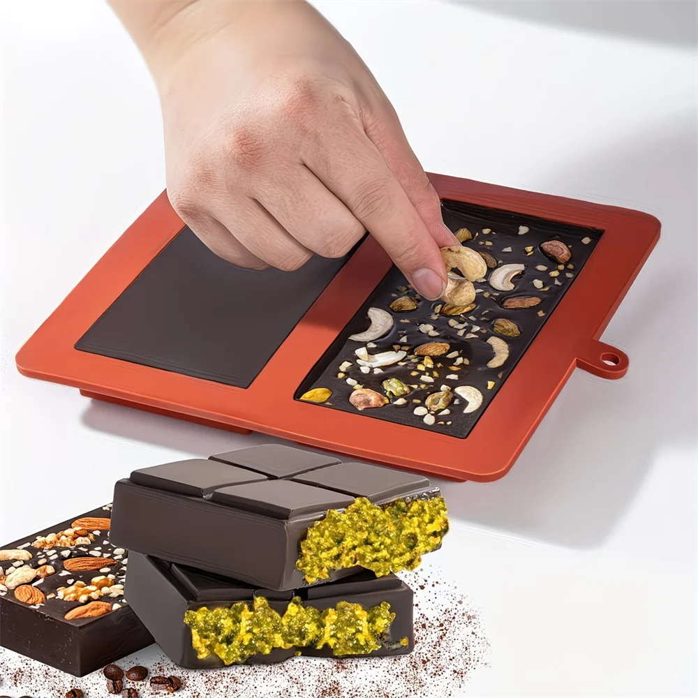 Rectangle Chocolate Bar Molds Non-stick Dessert Hanging Holes Baking Zpaxo