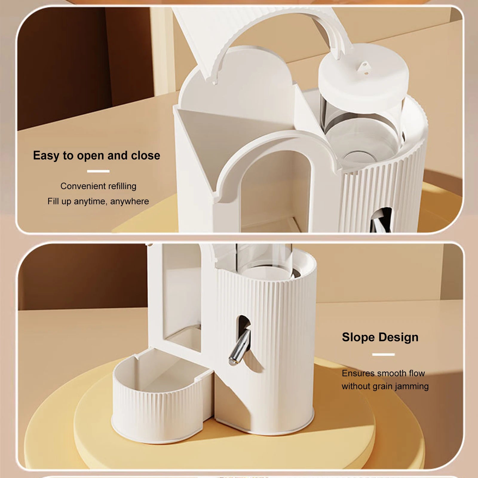2-in-1 Automatic Bunny Feeder Leak-resistant Hamster Waterer Small