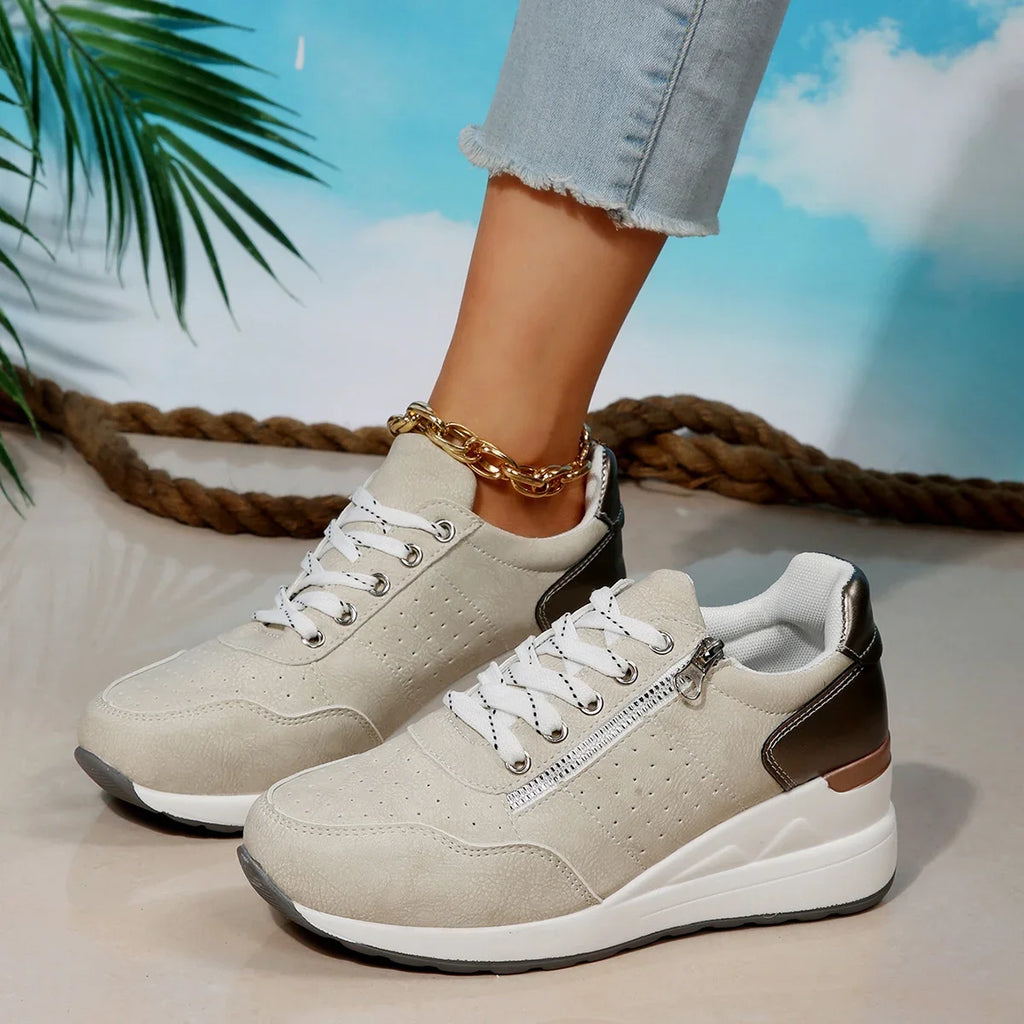 2025 Spring Autumn Shoes Woman Trend Wedge Platform Casual Women Lace Zpaxo