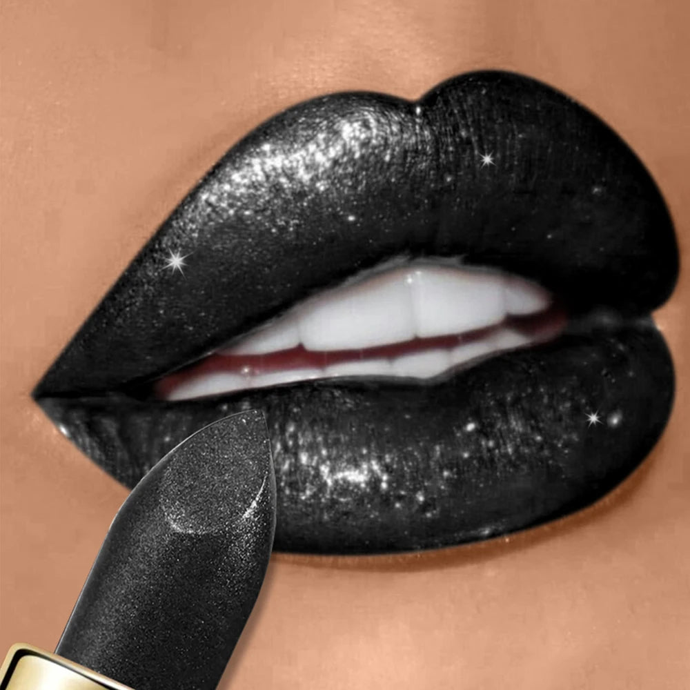 Pearly Glitter Velvet Lipstick,Metallic,Waterproof,Long-lasting,Shimmer,Diamond Lipstick,Glitter Lip Gloss, Lip Cosmetic Makeup Zpaxo 10